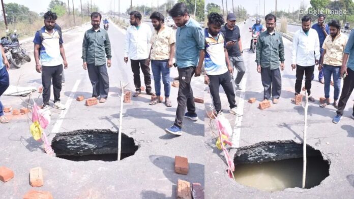 Jharkhand News: 461 करोड़ की सड़क फिर धंसी, झारखंड मोड़ पर तीन फीट गड्ढा बना